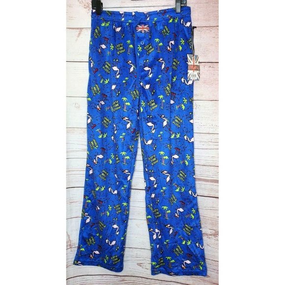 English Laundry Jingle Bell Flock Lounge P.J Flamingo M Pants Soft Fleece Gifts - Picture 1 of 10